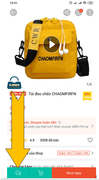 Cách nhắn tin với người bán trên shopee