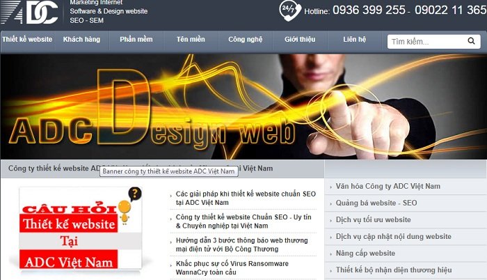 công ty thiết kế website ADC