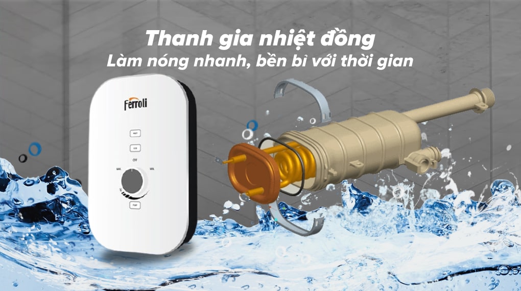 Tổng kho máy nước nóng trực tiếp Ferroli 4500W MIDO-MXP 4.5S - - Điện Máy Gia Khánh