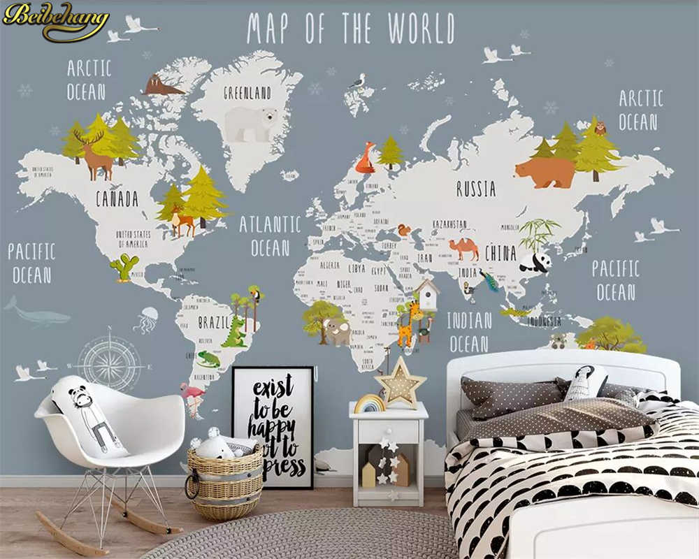 Giấy dán tường bản đồ thế giới