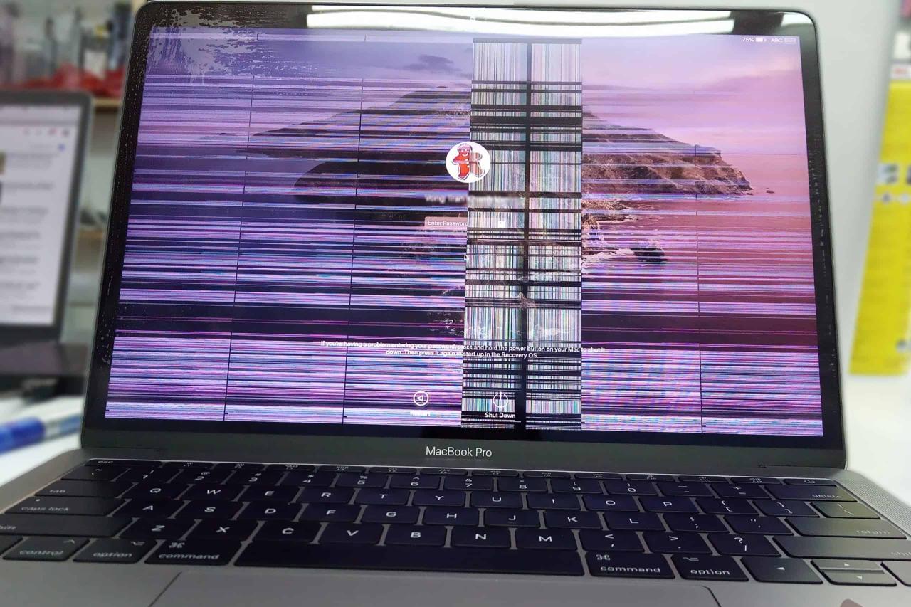 Màn hình Macbook bị lỗi sọc 